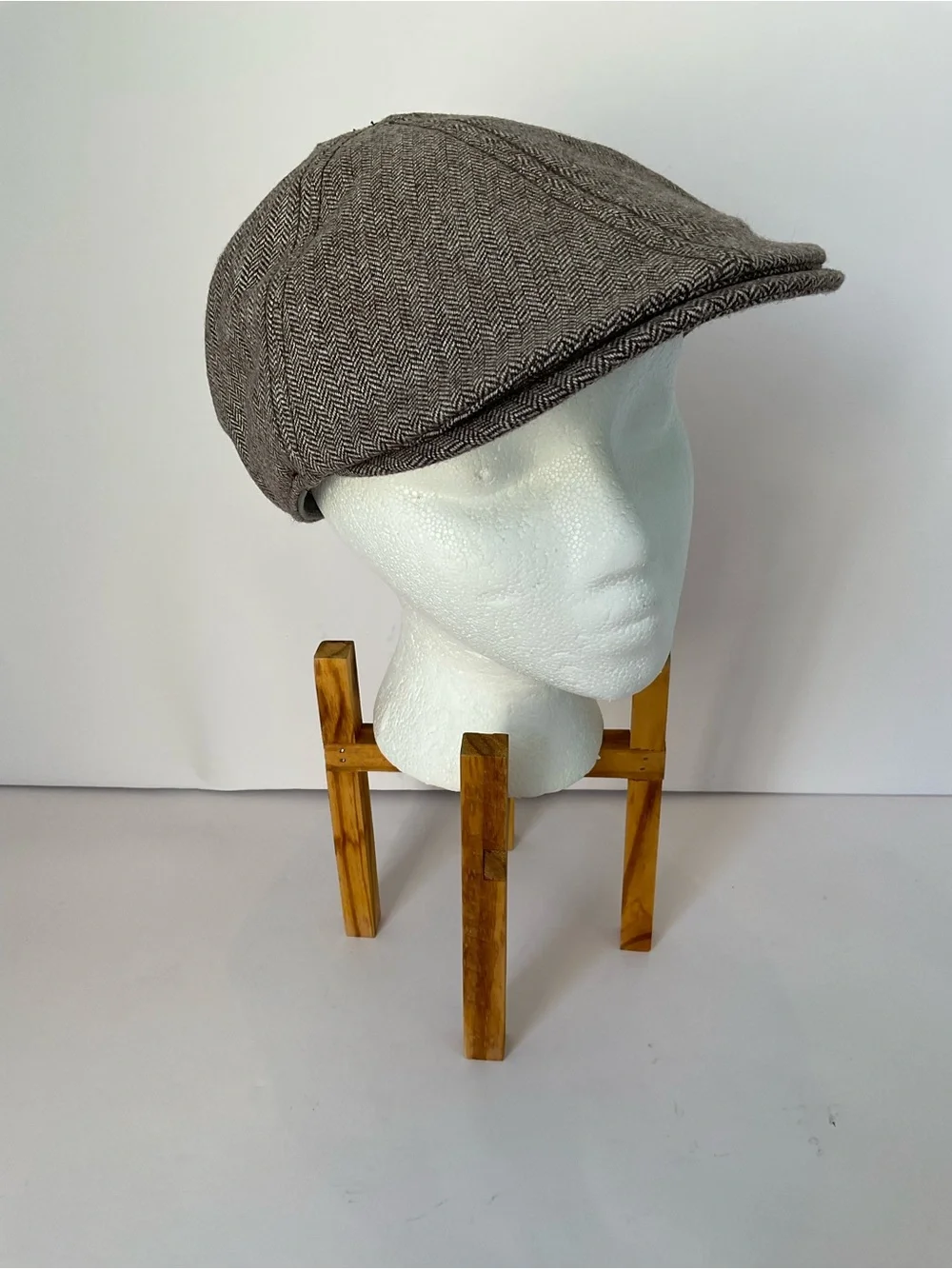Goorin Bros Brown-Gray Herringbone Newsboy Flat Cap